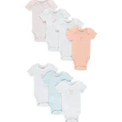 Set van 7 bodies met korte mouwen voor meisjes