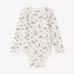 Set van 5 bodies met lange mouwen Léopard voor baby jongen met verschillende openingen afhankelijk van de leeftijd