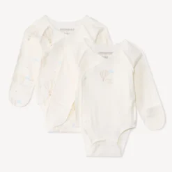 Set van 2 bodies met lange mouwen en heteluchtballonprint voor premature baby’s