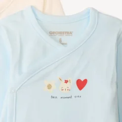 Set van 7 bodies met lange mouwen en fantasieprint voor babymeisje met verschillende sluitingen afhankelijk van de leeftijd