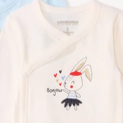 Set van 7 bodies met lange mouwen en fantasieprint voor babymeisje met verschillende sluitingen afhankelijk van de leeftijd