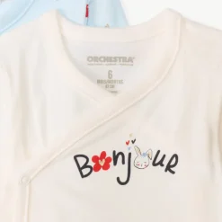 Set van 7 bodies met lange mouwen en fantasieprint voor babymeisje met verschillende sluitingen afhankelijk van de leeftijd