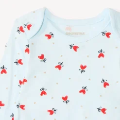Set van 7 bodies met lange mouwen en fantasieprint voor babymeisje met verschillende sluitingen afhankelijk van de leeftijd