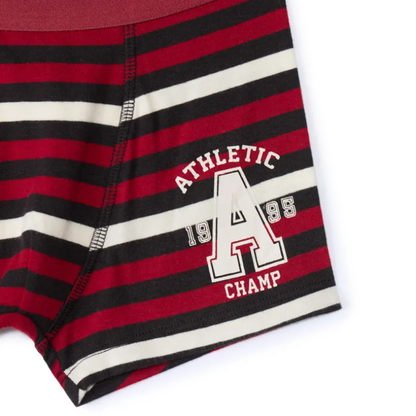Set van 5 boxershorts, effen en gestreept, jongens