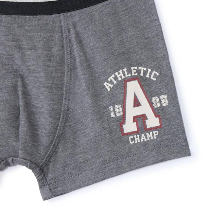 Set van 5 boxershorts, effen en gestreept, jongens