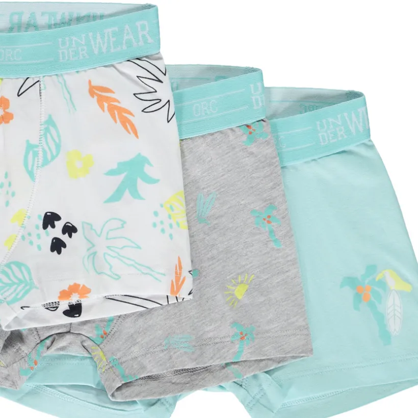 Set van 7 boxershorts in jersey met palmen voor jongens