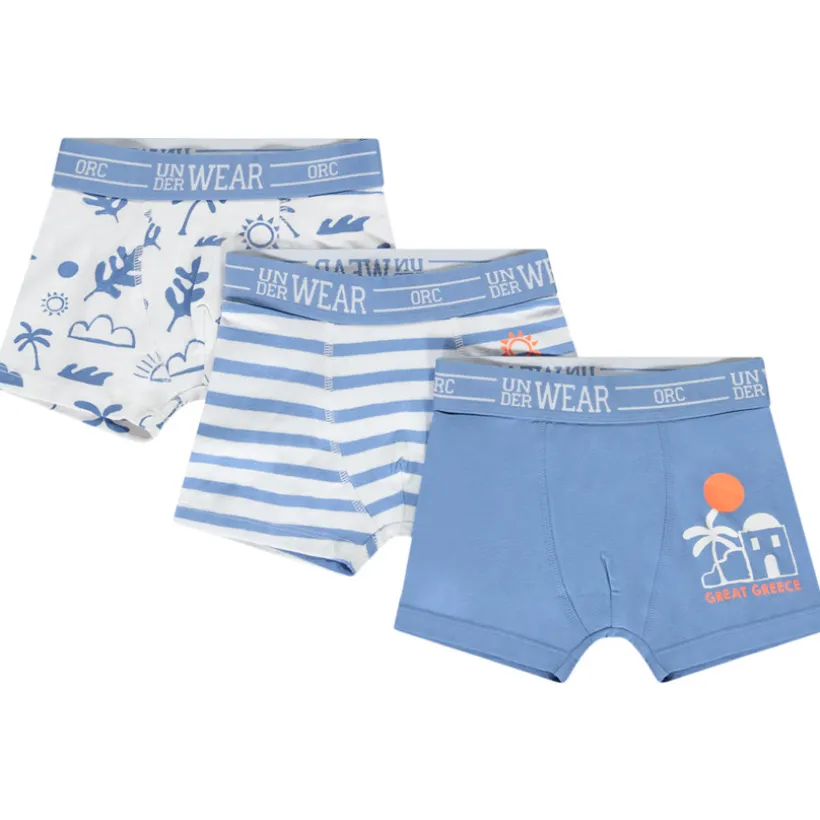 Set van 3 boxershorts met Griekse motieven voor jongens