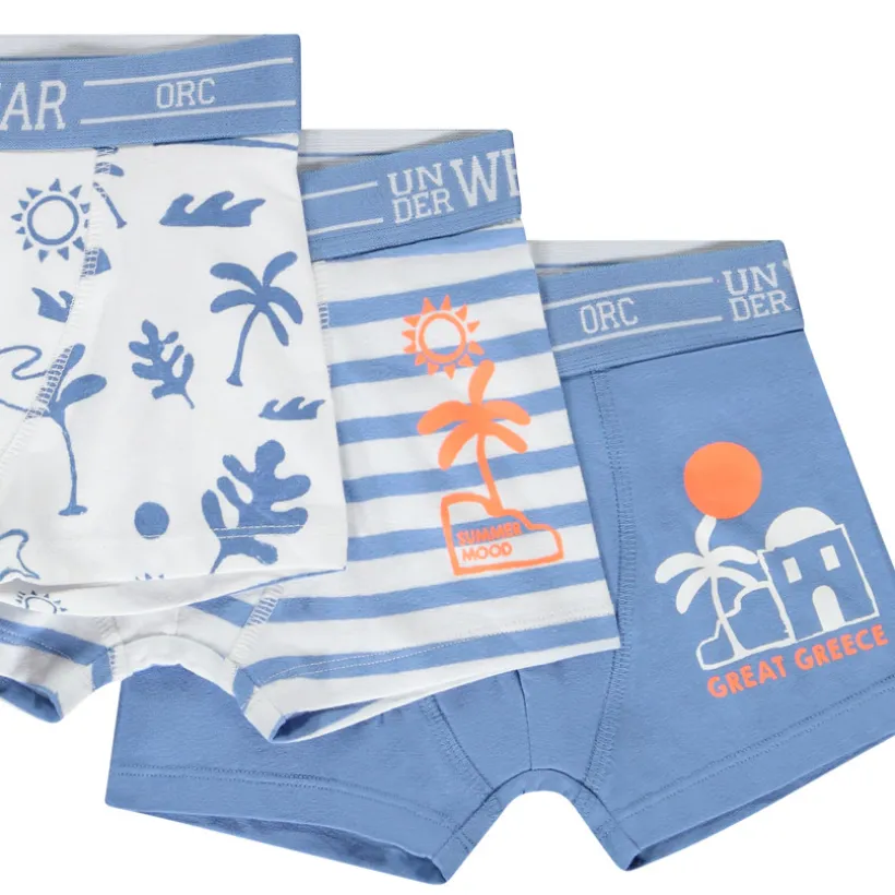 Set van 3 boxershorts met Griekse motieven voor jongens