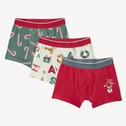 Set van 3 boxershorts met kerstprint jongens