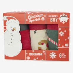 Set van 3 boxershorts met kerstprint jongens