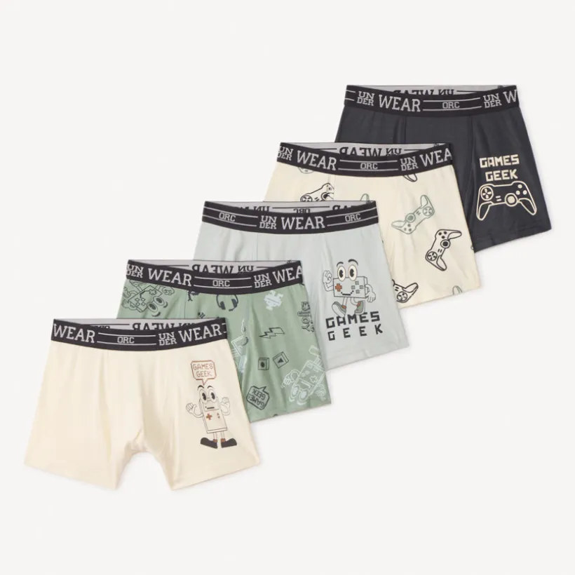 Set van 5 boxers met videospelontwerpen jongens