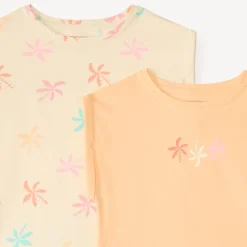 Set van 2 boxy t-shirts met korte mouwen meisjes