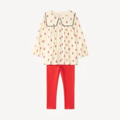 Set van 2 delen meisjes: tuniek en legging met tulpenpatroon.