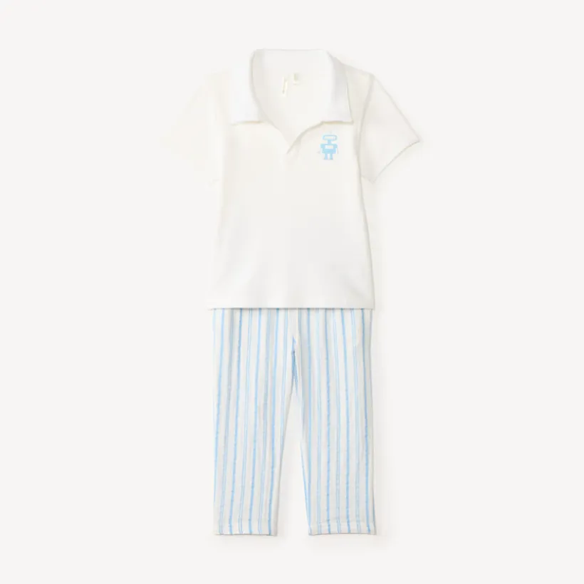 Set van 2 delen met gestreepte polo en broek voor babyjongen