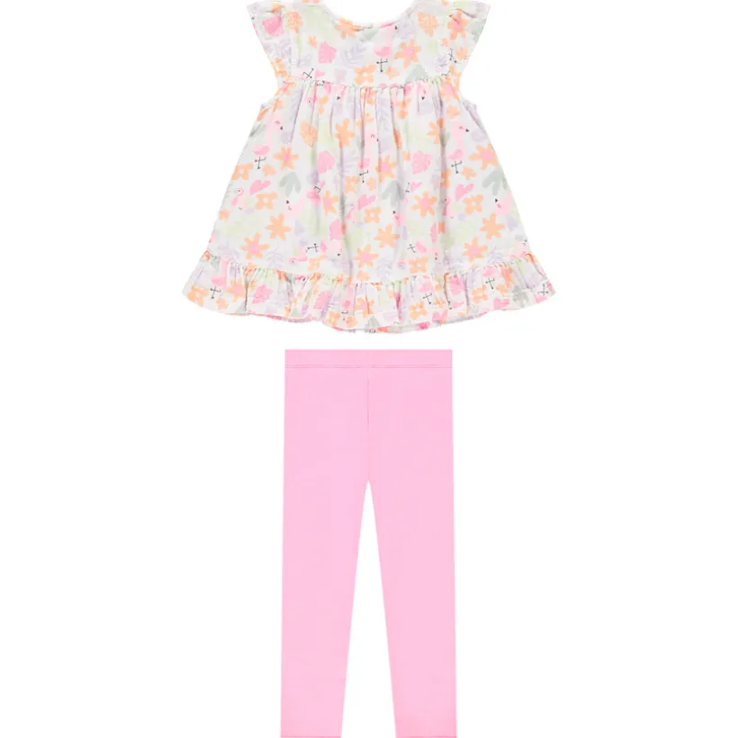 Set van 2 delen met tuniek met flamingo's meisjes
