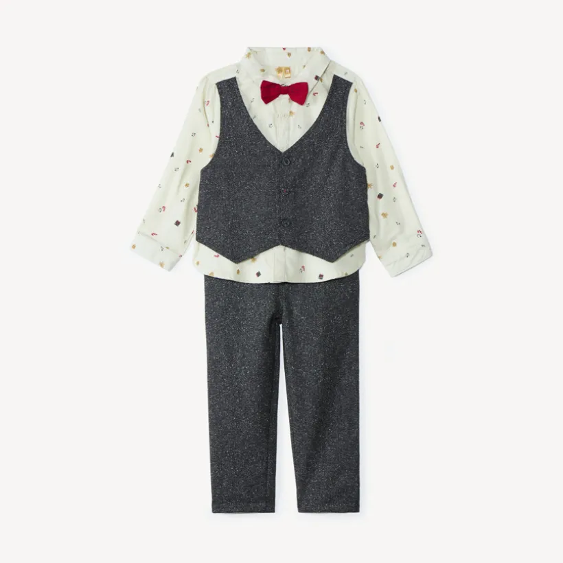 Set van 3 delen met vlinderdasje voor babyjongen