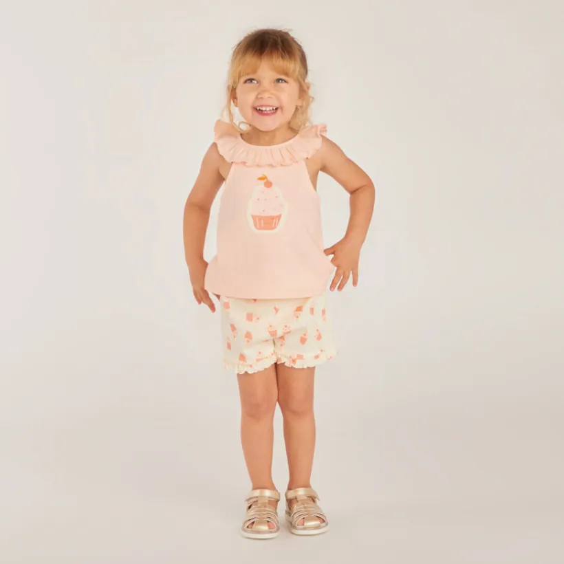 Set van 2 delen, top met spaghettibandjes + short voor babymeisjes