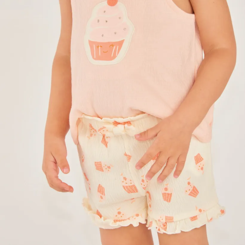 Set van 2 delen, top met spaghettibandjes + short voor babymeisjes