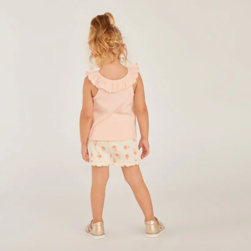 Set van 2 delen, top met spaghettibandjes + short voor babymeisjes