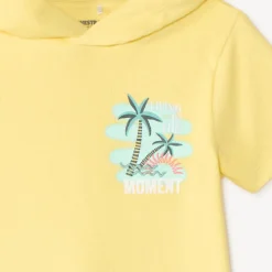 Set van 2 delen: T-shirt met capuchon + korte broek met fantasiedruk jongens