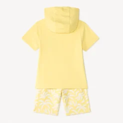 Set van 2 delen: T-shirt met capuchon + korte broek met fantasiedruk jongens