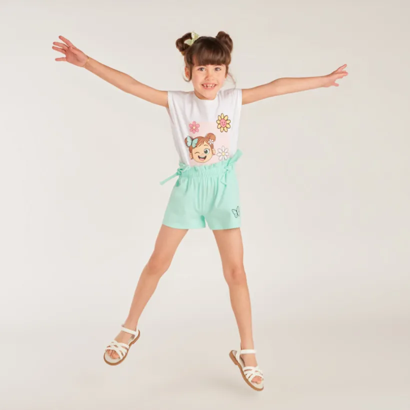 Set van 2 delen t-shirt + short Bilie Boo meisjes