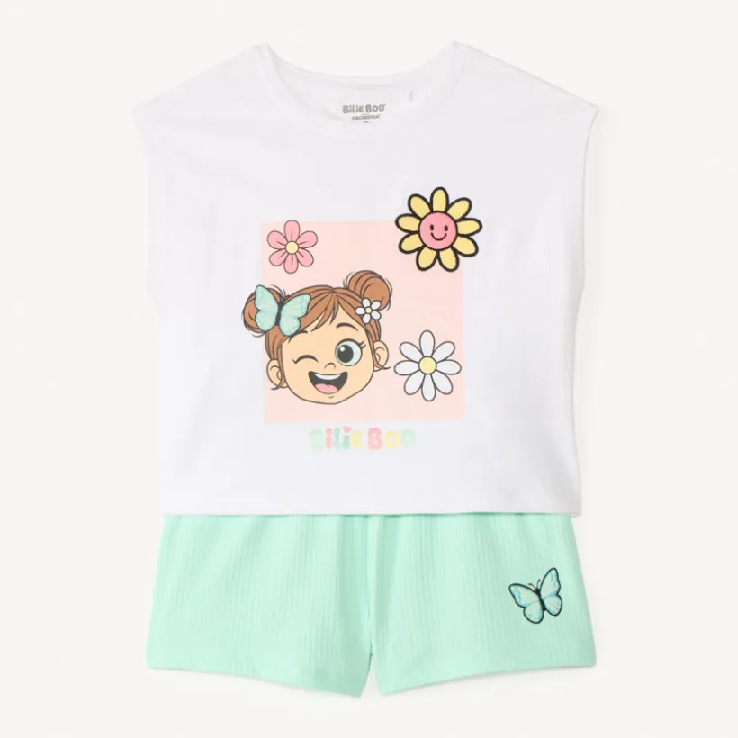 Set van 2 delen t-shirt + short Bilie Boo meisjes