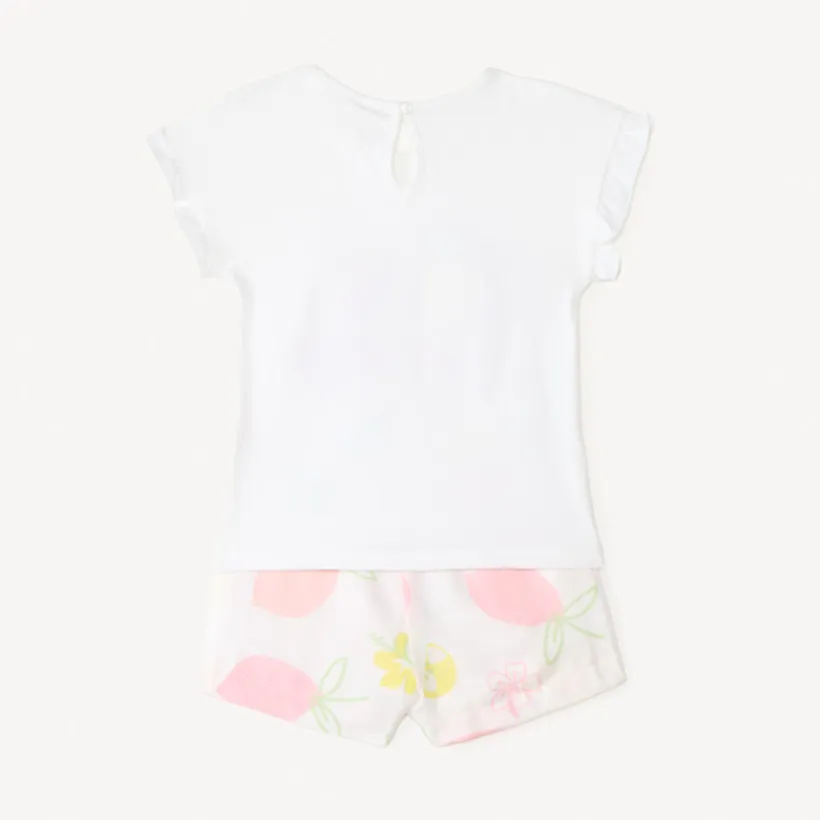 Set van 2 delen t-shirt + short met fruitprint voor babymeisje