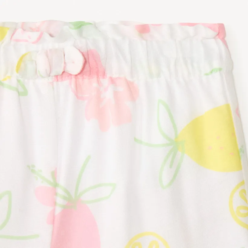 Set van 2 delen t-shirt + short met fruitprint voor babymeisje