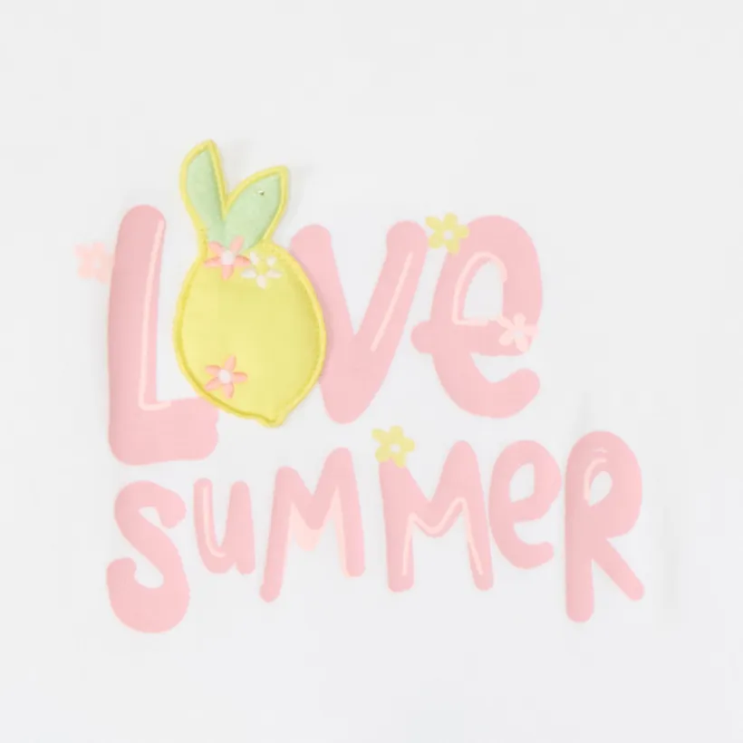 Set van 2 delen t-shirt + short met fruitprint voor babymeisje