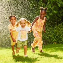 Set van 2 delen t-shirt + short met palmboommotief voor babymeisje