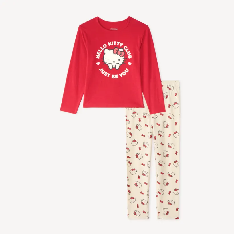 Set van 2-delige lange pyjama met Hello Kitty-print