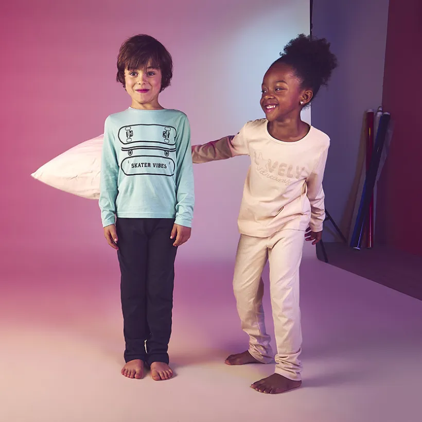 Set van 2-delige pyjama met fantasie skateprint jongens
