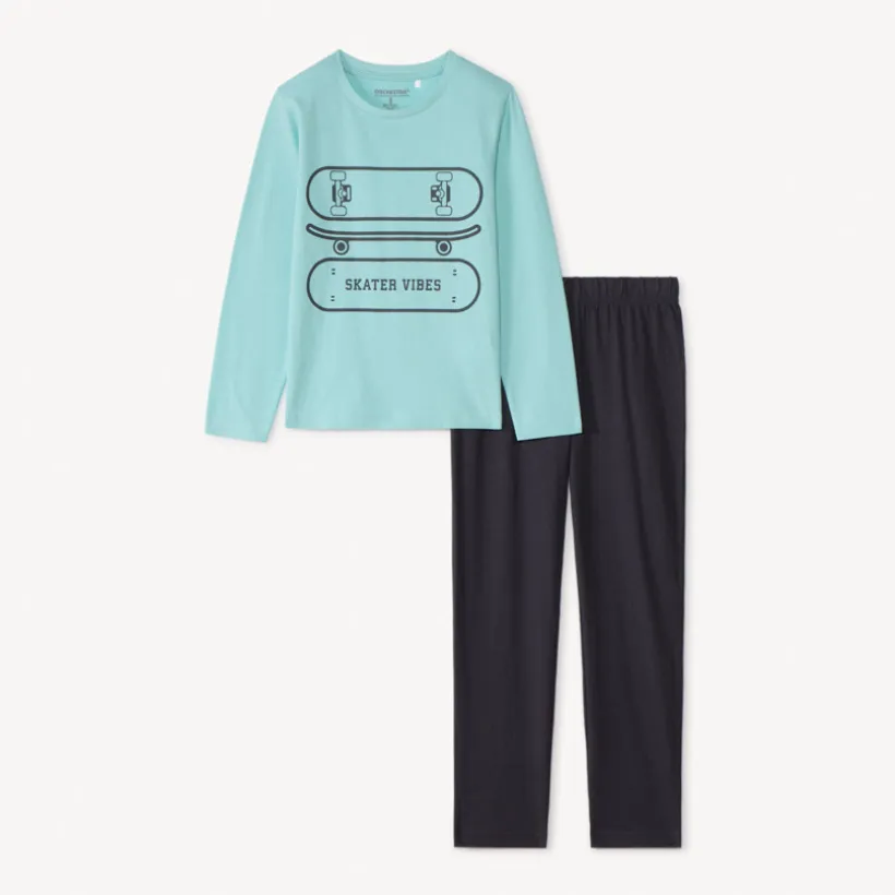 Set van 2-delige pyjama met fantasie skateprint jongens