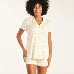 Set van 2-delige pyjama met shirt en short inclusief hoofdband voor zwangere vrouwen
