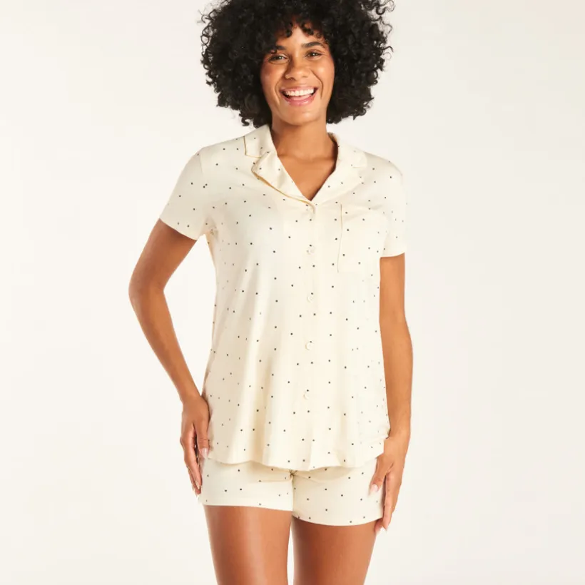 Set van 2-delige pyjama met shirt en short inclusief hoofdband voor zwangere vrouwen