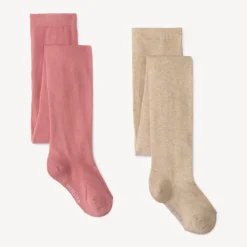 Set van 2 dikke effen panty's voor meisjes