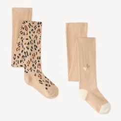 Set van 2 dikke meisjesmaillots met luipaard- en hartmotief
