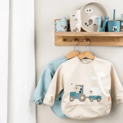 Set van 2 drinkbekers met rietje in silicone Tiny Farm Blauw