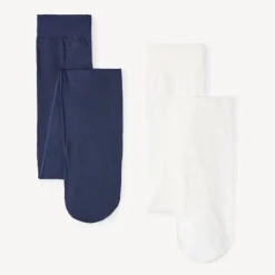 Set van 2 dunne effen panty's meisjes