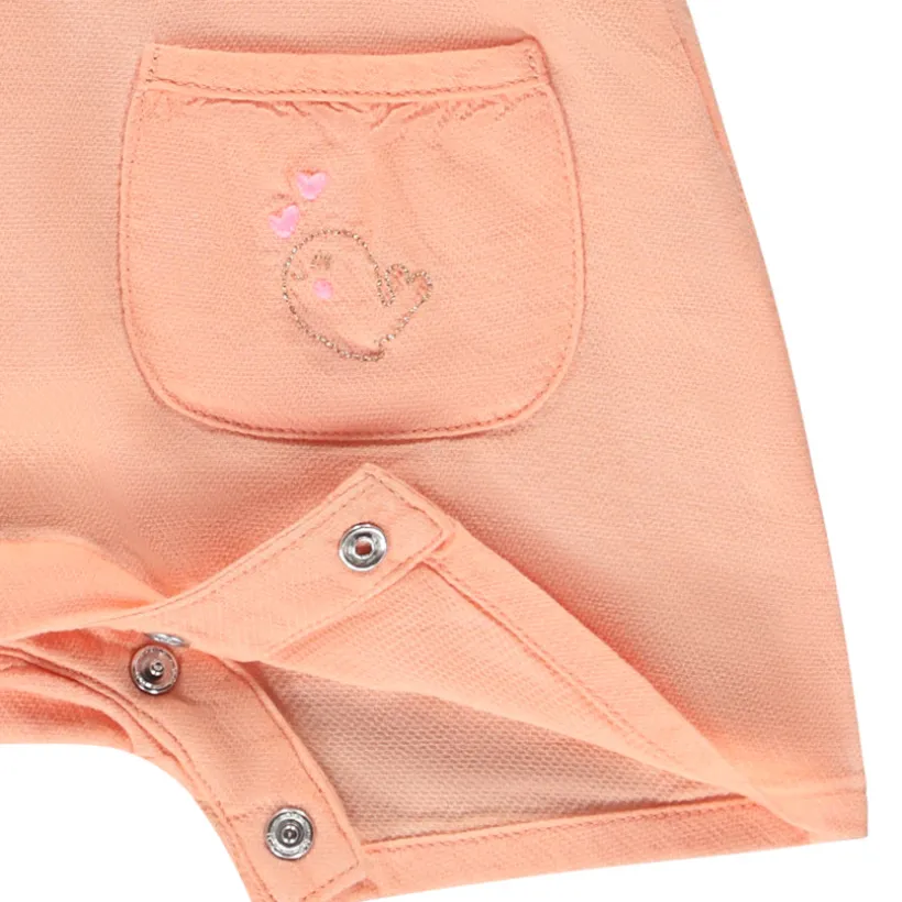 Set van een effen salopette en een t-shirt met fantasieprint meisjes