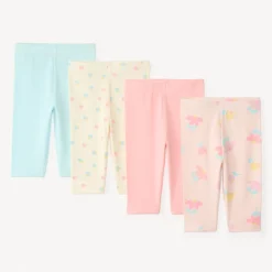 Set van 4 eenkleurige en bedrukt petticoat onderbroeken voor babymeisjes