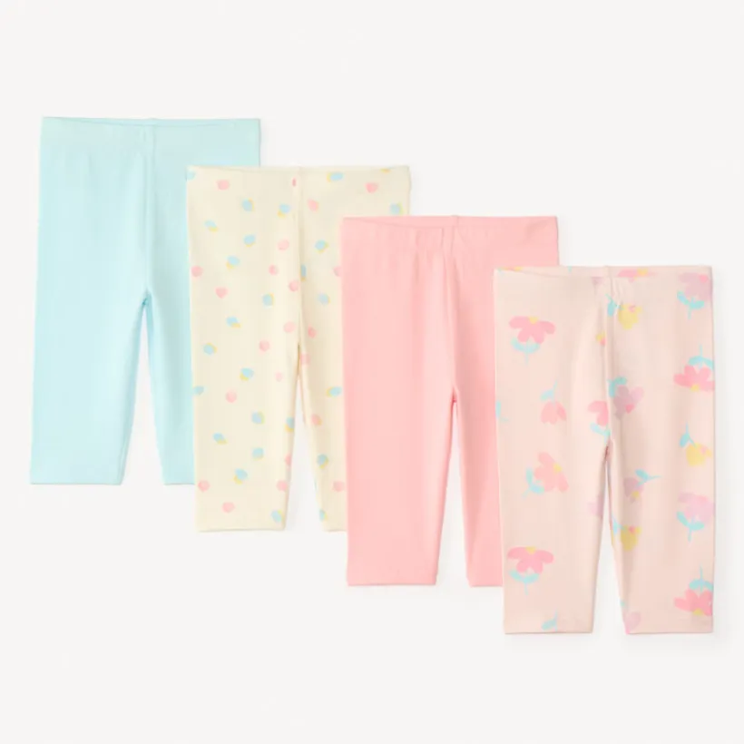 Set van 4 eenkleurige en bedrukt petticoat onderbroeken voor babymeisjes
