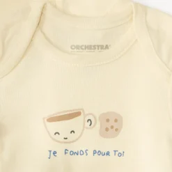 Set van 7 effen baby's rompers met fantasieprint