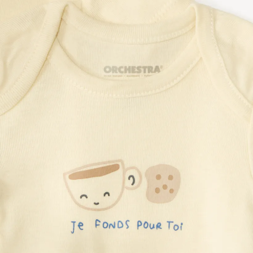 Set van 7 effen baby's rompers met fantasieprint