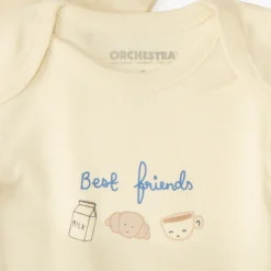 Set van 7 effen baby's rompers met fantasieprint