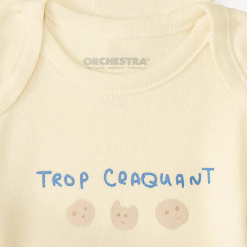 Set van 7 effen baby's rompers met fantasieprint