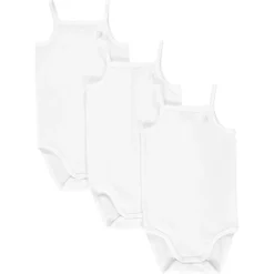 Set van 3 effen bodies met bretellen meisjes