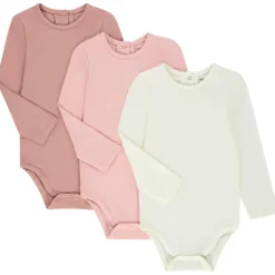 Set van 3 effen bodies met lange mouwen meisjes