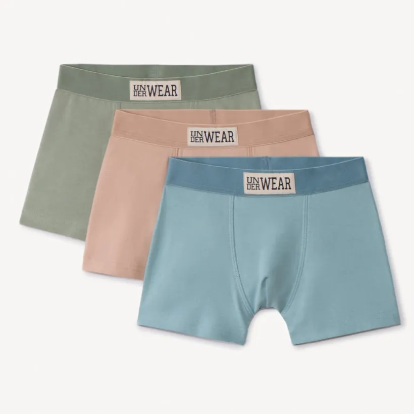 Set van 3 effen boxershorts jongens